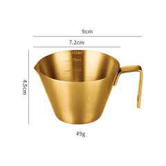 304 Stainless Steel Espresso Measuring Cup Small 100ml Espresso Shot Cup Dishwasher Safe V-Shaped Mouth