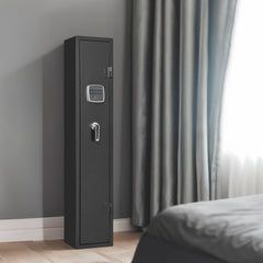 5 gun safes with 3 pistol pockets, quick access biometric adjustable heavy-duty gun rack mounted gun safes