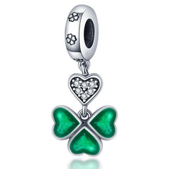 U-shaped Horseshoe Clover Wishing Tree Pendant Copper Silver Plated DIY Jewelry