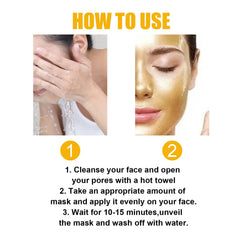 Golden Peel Off Mask, Cleanse Blackhead Impurities Fade Wrinkles Tight Skin Smear Type Mask