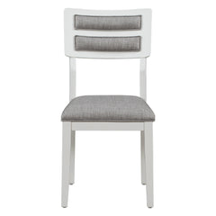TREXM Classic and Traditional Style 6 - Piece Dining Set, Includes Dining Table  4 Upholstered Chairs & Bench (White+Gray)