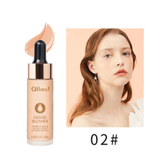 QIBEST Blush Cream Nude Makeup Moisturizing Brighten Skin Color Natural Contouring Blush Powder Rouge Liquid Blush