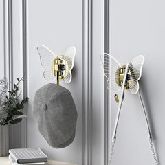 Non perforated butterfly hook three-dimensional foyer clothes hook keychain