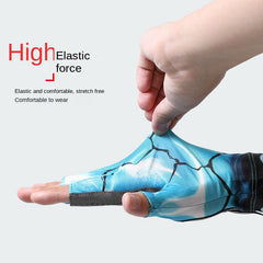Fishing Half finger Road Asian Gloves Men and Women Ice Silk Sunscreen, Sweat Absorbent, Breathable, Anti slip, Anti stab Outdoo