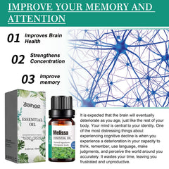 Melissa Officinalis Essential Oil, Moisturizing Massage Skin Body Care Improve Memory Melissa Officinalis Essence