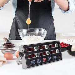 8 - Channel Calculagraph Kitchen Timer, 220V plug, shake - to - remind, 8 screens, great cooking accessory.