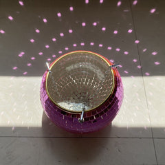 Disco Ball Planter Hanging Mirror Spherical Plastic Flower Pot Horticultural Hanging Basket