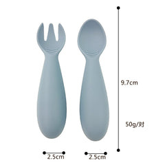 Hot selling silicone baby soft spoon, food grade children's complementary food, eating fat fork spoon