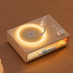 Wireless Bluetooth Speaker Aroma Diffuser Ambient Light Mini Speaker Retro Vinyl Record Player Home High-Quality Sound Gift X19