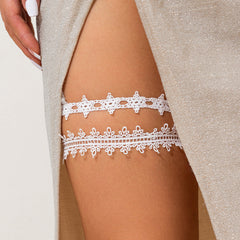 Sexy hot girl elastic band lace leg ring fashionable alloy ribbon tassel leg chain female