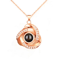 100 languages, I love you. Projection necklace, simple and fashionable, spiral pendant, collarbone chain