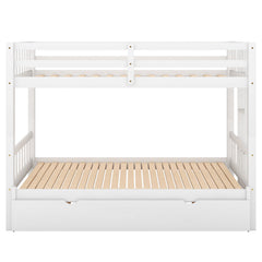 Twin over Pull-out Bunk Bed with Trundle  White