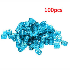 100 Pcs/set 7 Colors Mixed Beads Adjustable Hair Braids Dreadlock Beads Adjustable Hair Braid Rings Cuff Clips Tubes Jewelry