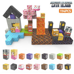 My Building World Magnetic Cube DIY Cherry Blossom Mountain Children's Educational Puzzle Assembly Toy Gift
