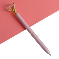 21Color Kawaii Ballpoint Pen Big Gem Metal Ball Pen With Large Diamond Blue And Black Magical Pen Fashion School Office Supplies
