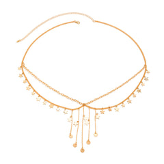Metal Star Butterfly Waist Chain Beach Wind Pearl Tassel Body Chain