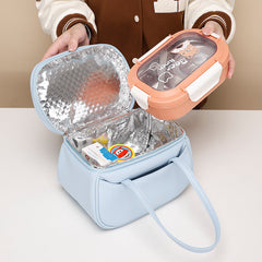 Mini fashion office PU high seal waterproof lunch box bag insulation lunch bag