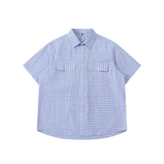 Striped pocket short sleeved shirt