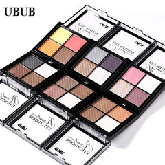 UBUB 4 Colors Eyeshadow Shimmer Natural Eyeshadow  Matte Nude Metallic Earth Color Eye Shadow Beauty Makeup Palette