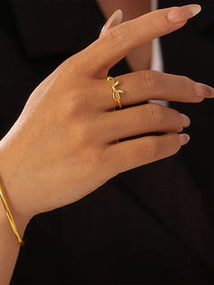 Bow ring stainless steel ins style jewelry