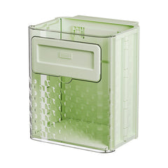 Kitchen folding trash can wall hanging large caliber leftovers bin transparent thickened folding trash can