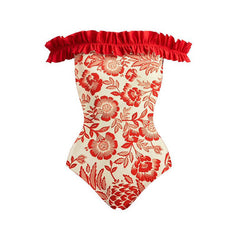 European and American printed one-piece swimsuit women's vacation beach