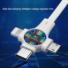 Mobile phone three in one data cable, retractable charging cable, one to three