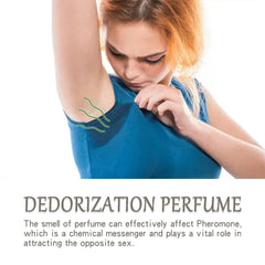 Deodorant Roll-On Perfume, Relives Underarm Body Odor Refreshing Anti-Perspirant Natural Fragrance Portable Perfume