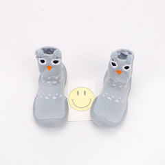 Baby cartoon walking shoes, cute multi-color children's floor socks, soft soled anti slip knitted shoes