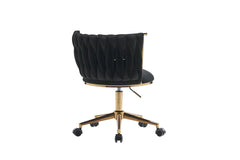 Office desks and chairs, with adjustable wheels and cushioned office desks and chairs that conform to ergonomics (black)