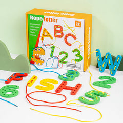 Number letter bead string children's building blocks threading rope early childhood education threading beads fine motor training puzzle toys