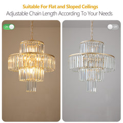 Luxury Crystal Chandelier Modern Chandeliers Lights Fixture Hanging Pendant Light Fixture Dia 19.7 Inch