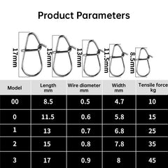 100PCS Stainless Steel Fishing Swivels – Corrosion-resistant for lures/hooks, saltwater/freshwater.