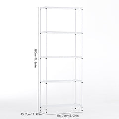 Wire frame metal storage rack adjustable rack, vertical storage rack unit (white, 42L x 18W x 71H)