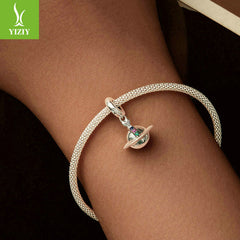 Silver Charm Original Romantic Planet DIY Pendant Accessories Personalized Niche Universe s925 Pure Silver Bracelet Beads