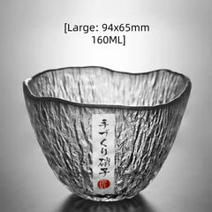 Small personal cup tea tasting cup hammer patterned kung fu heat-resistant glass single cup small cup tea cup
