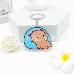 Cute cartoon Bubudu Giant Panda Pendant Keychain Car Key Acrylic Backpack Keychain Pendant