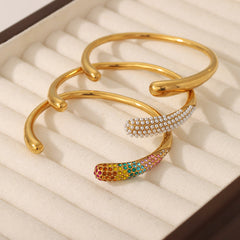 Colorful zirconium full diamond high-end fashion stainless steel casting bracelet bracelet bracelet accessories