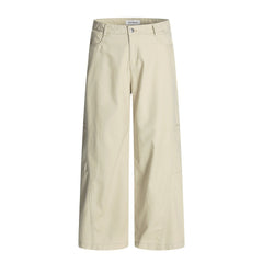 Design Sense Multi-Pocket Workwear Casual Trousers Men's Solid Color Loose Wide-Leg Straight Leg Long Pants Vibe Trendy Retro Versatile