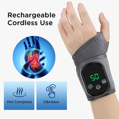 USB Heated Ankle Support with Hot Compress Massage Function Rechargeable Foot Ankle Joint Care and Foot Massager