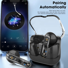 AKZ-S26 Wireless Sports Earphones Mini Transparent Shell Bluetooth Earphones TWS Lightweight Running Tpye-c Heavy Bass