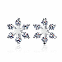 Moissanite 925 Sterling Silver Snowflake Shape Earrings