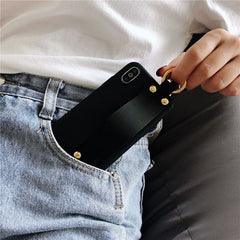Plain Case Grip Strap For iPhone X 6s 6 8 Plus 7 Kickstand Holder Finger Ring Purple Matte Soft Silicon Capa