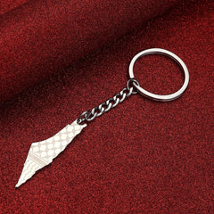 Israel Palestine Map Flag Drip Oil Stainless Steel Keychain Fashion Men's and Women's Stainless Steel Keys