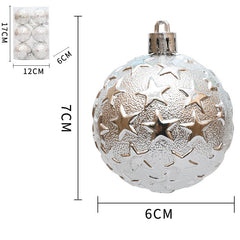 Christmas 6cm Decorative Ball with Starry Sky Relief, Christmas Electroplating Ball Pendant, Venue Decoration Ball