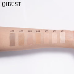 QIBEST Liquid Foundation Long-lasting Concealer Moisturizing Brightening Matte Natural Liquid Foundation Nude Makeup Conditioner