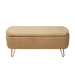 Camel Storage Ottoman Bench for End of Bed Gold Legs