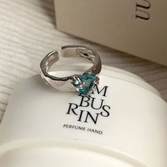 Dopamine love colored zircon diamond ring female niche index finger high-end fashion personality open ring