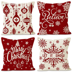 Christmas red ball pillow cover Christmas holiday themed home decoration pillowcase linen waist pillow