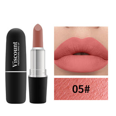 New Frosted Bullet Fog Matte White Lipstick Small Pepper 12 Color Moisturizing Lipstick